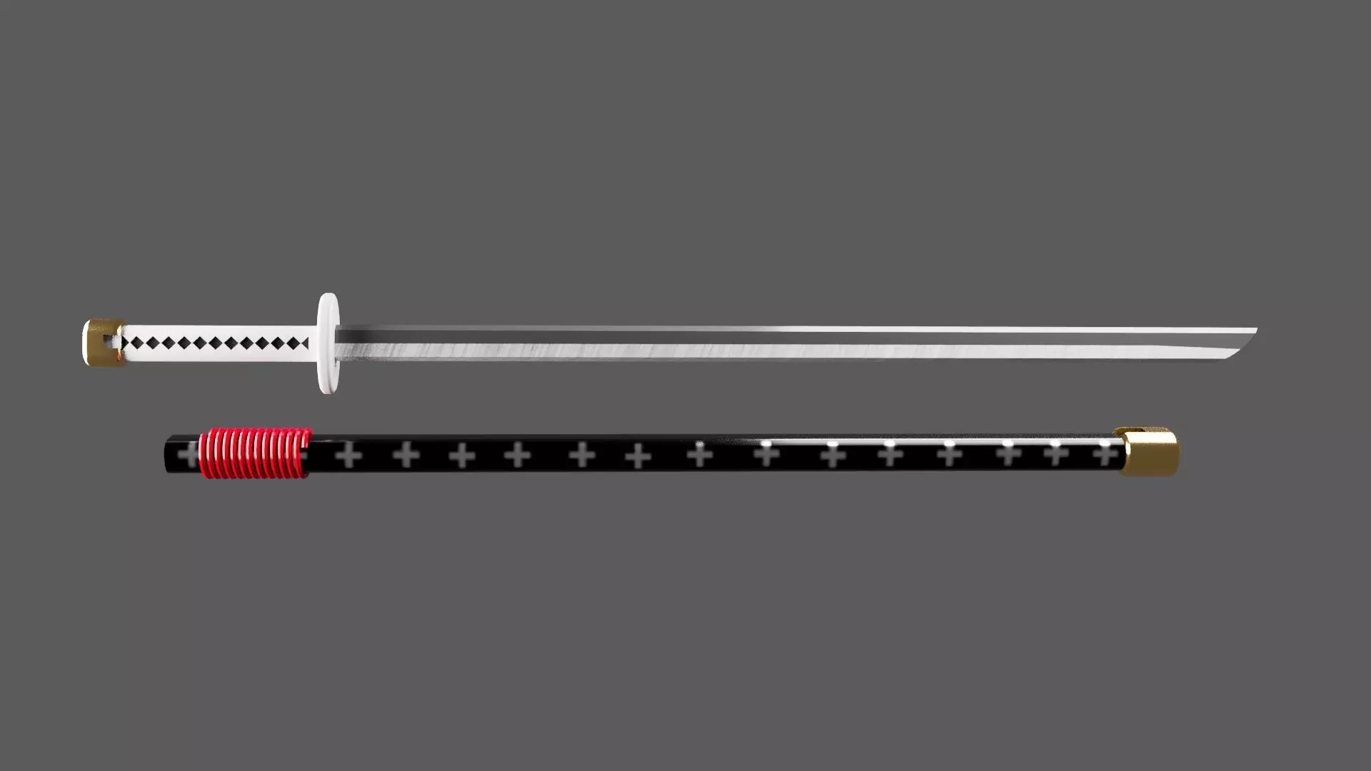 Kikoku law sword from ONEPIECE Low-poly 3D model_0