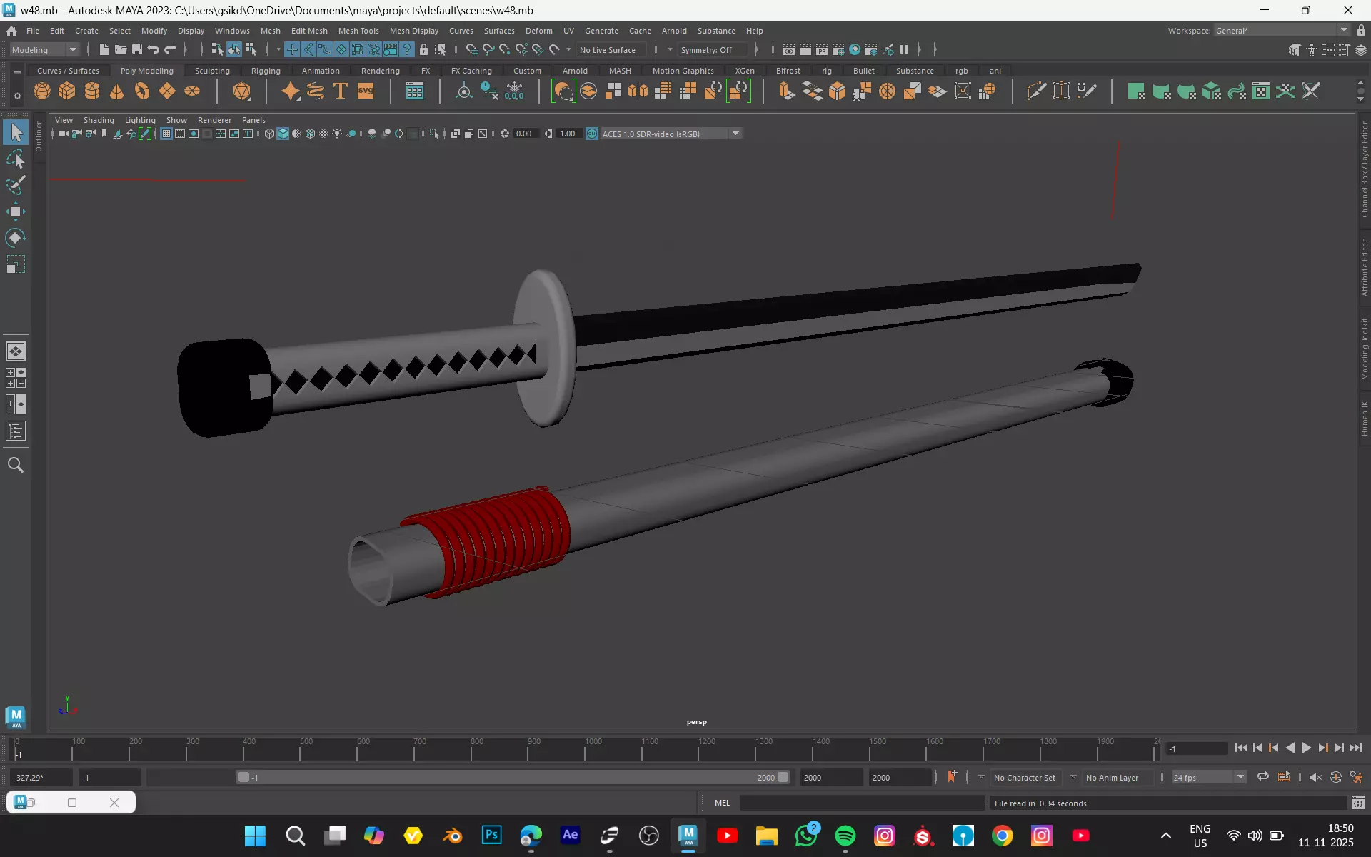 Kikoku law sword from ONEPIECE Low-poly 3D model_2