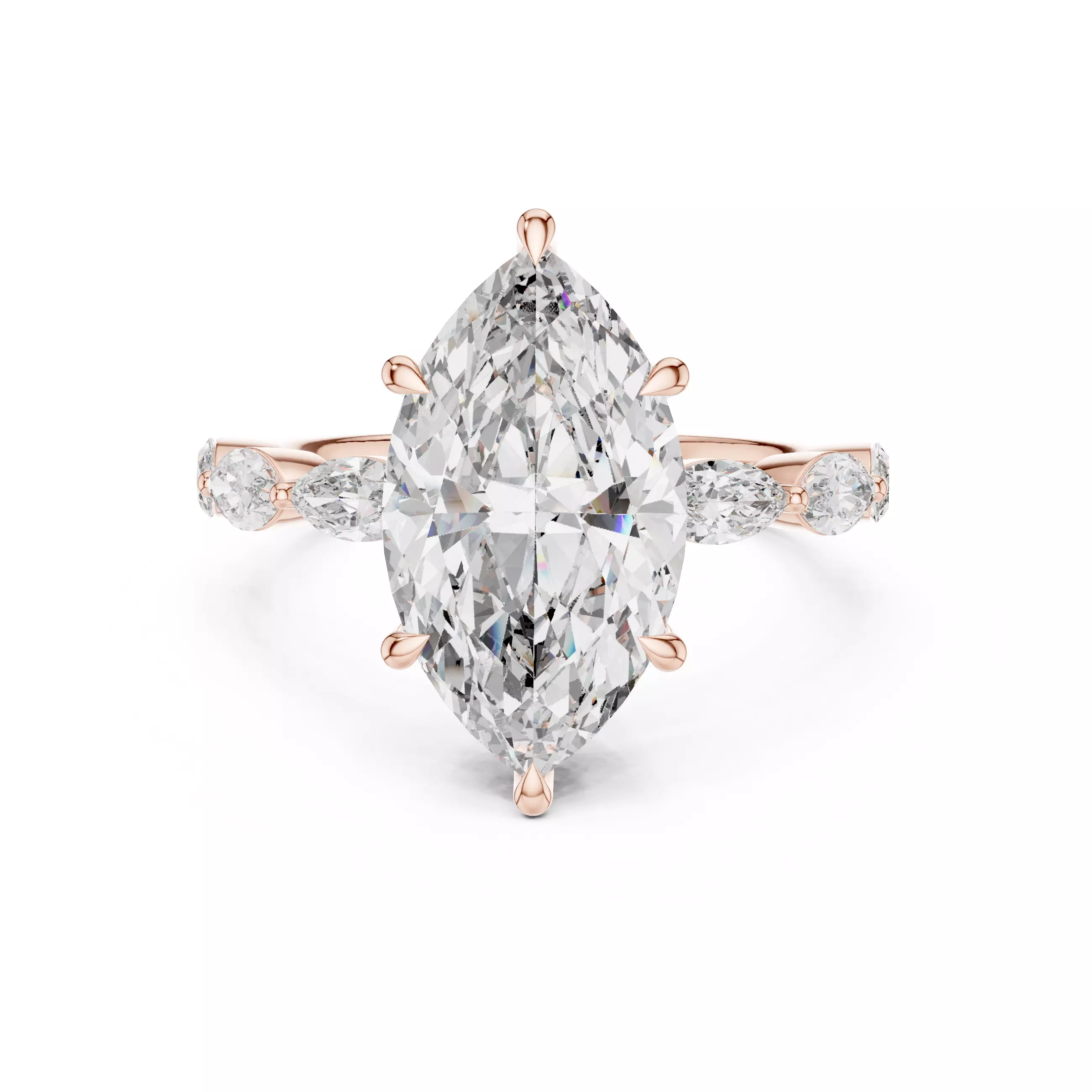 Marquise Diamond Solitaire Ring 3D print model
