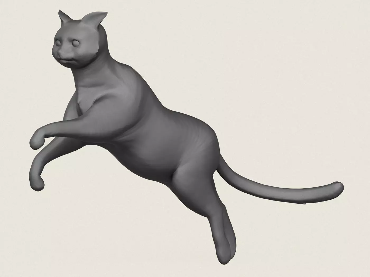 Cat Jumping Pose Print Ready 3D Model 3D print model_0