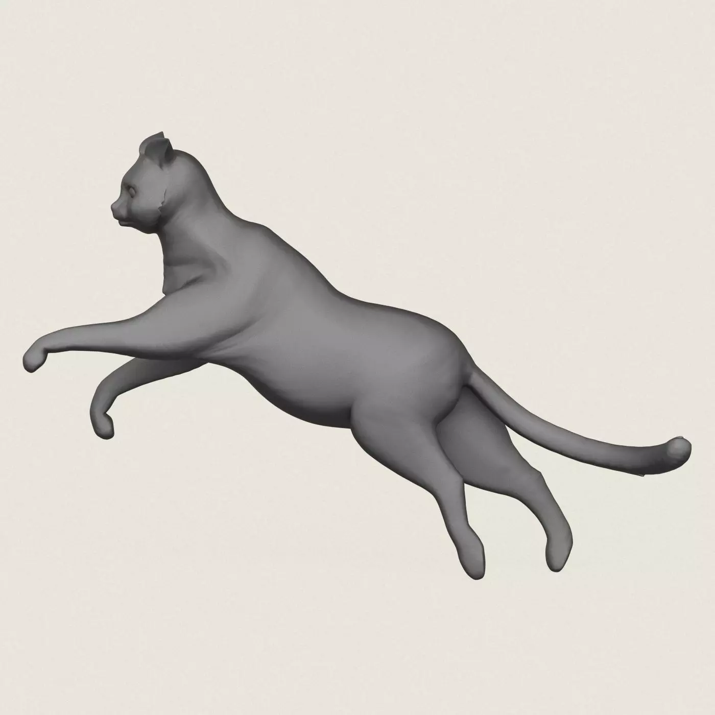 Cat Jumping Pose Print Ready 3D Model 3D print model_2