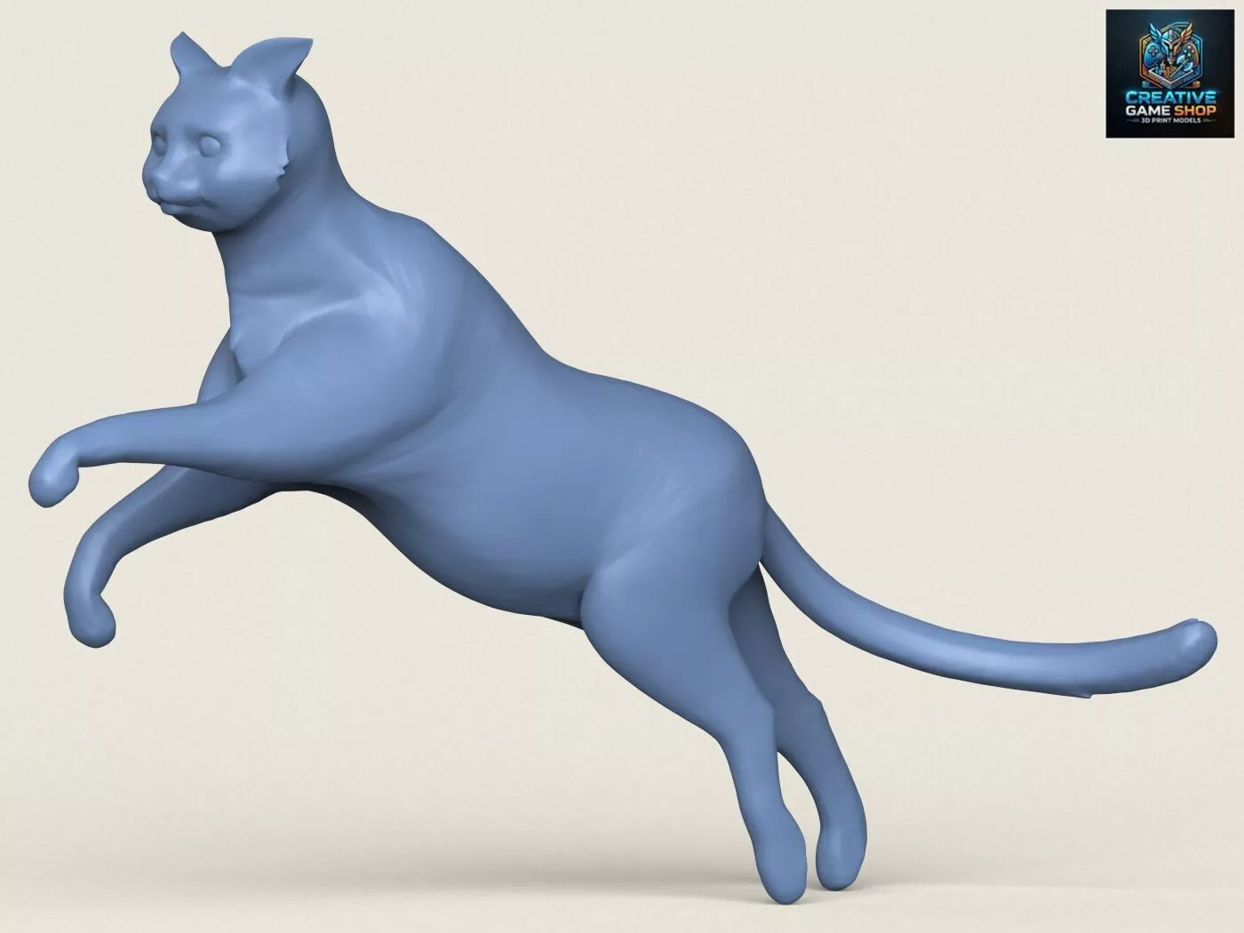 Cat Jumping Pose 3D print model