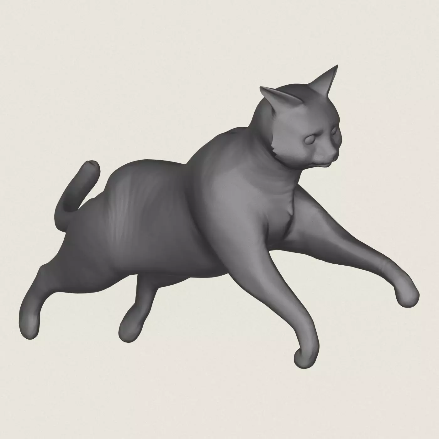 Cat Jumping Pose Print Ready 3D Model 3D print model_3