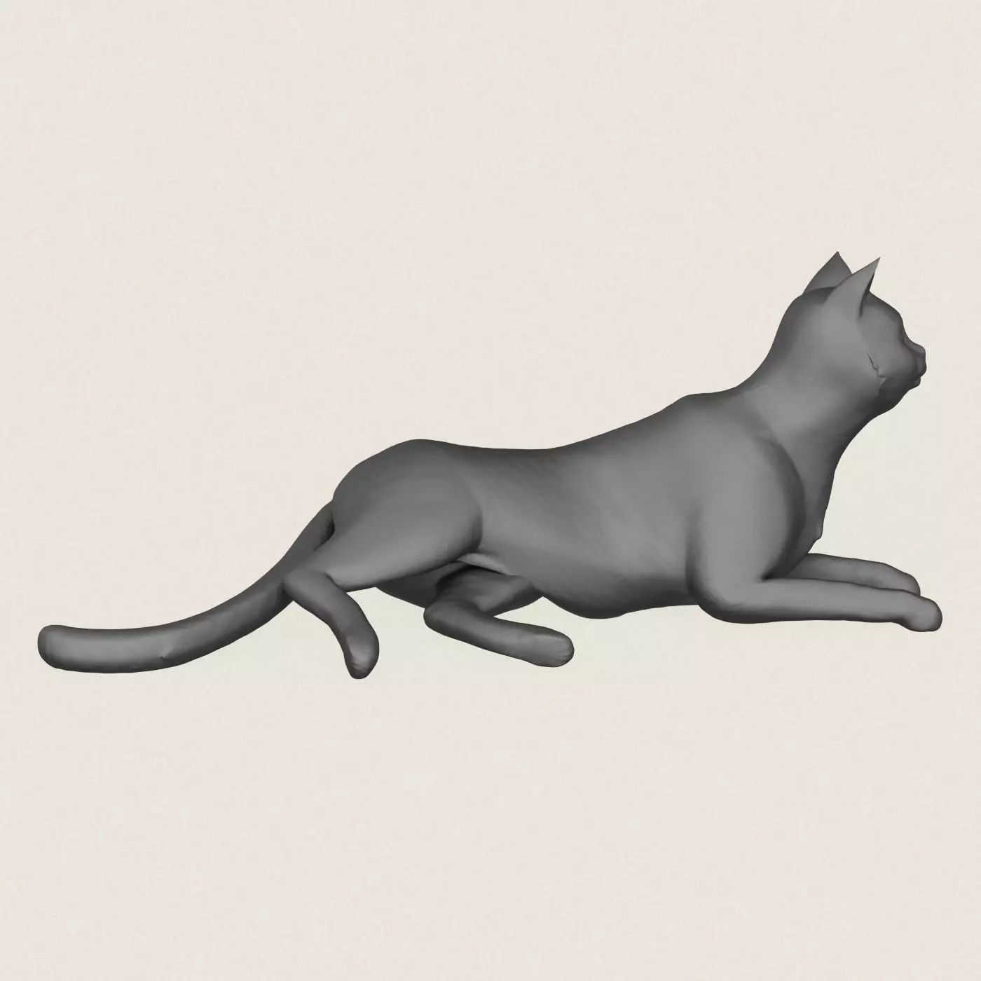 Cat Relaxing Pose Print Ready 3D Model 3D print model_3