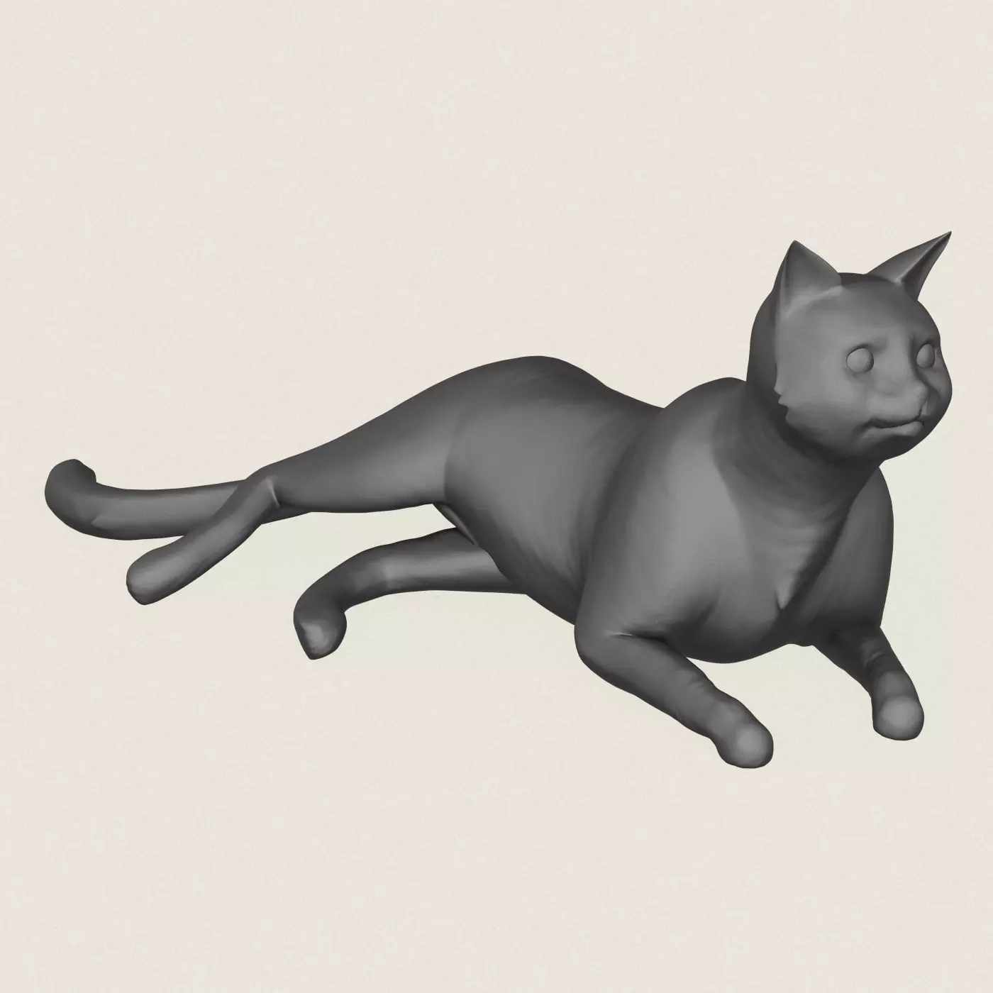 Cat Relaxing Pose Print Ready 3D Model 3D print model_1