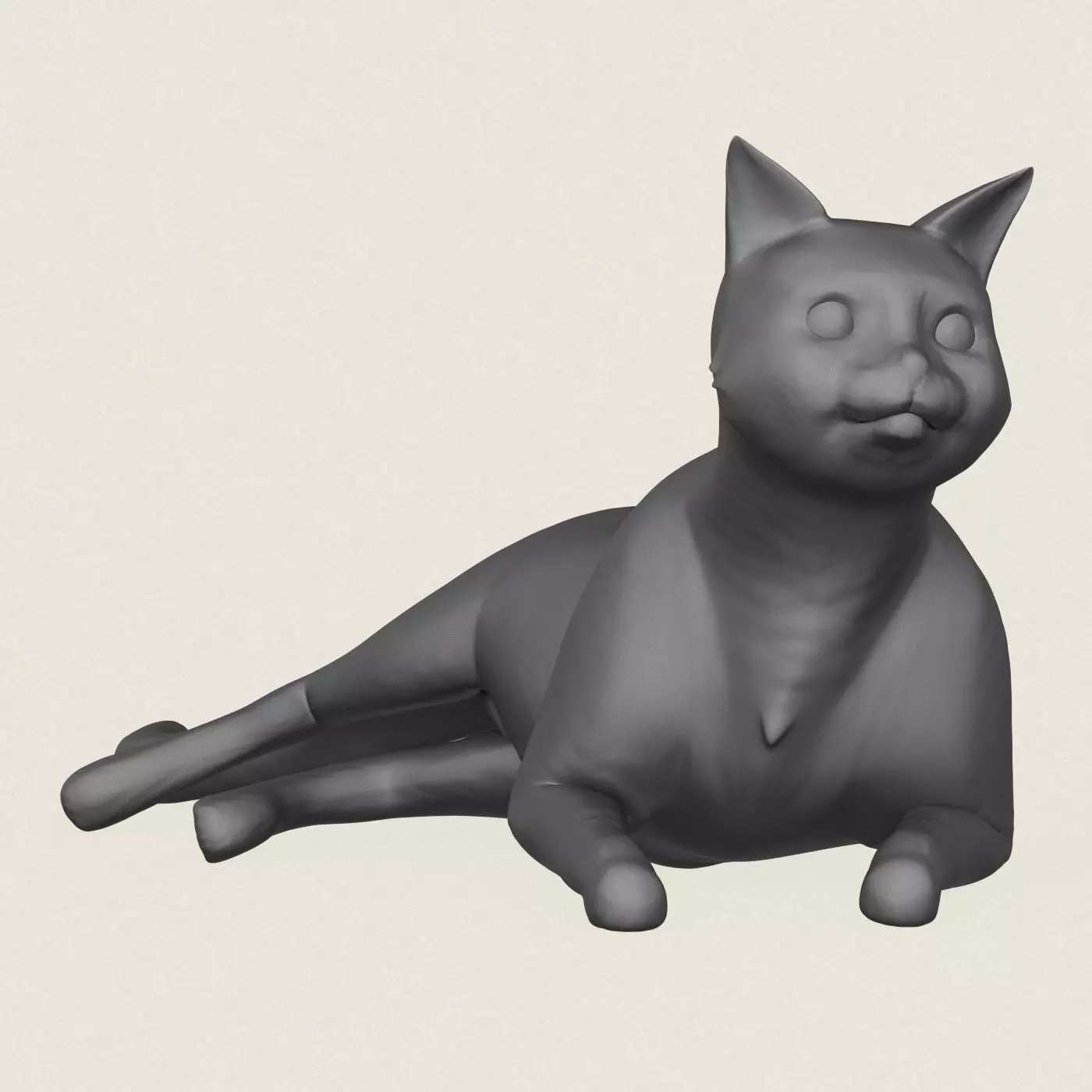Cat Relaxing Pose Print Ready 3D Model 3D print model_2