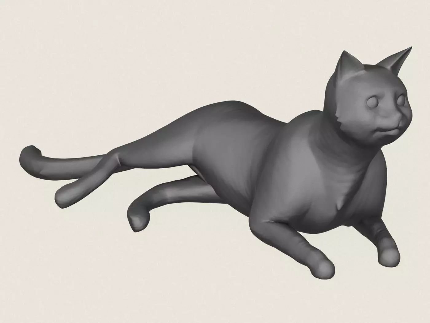 Cat Relaxing Pose Print Ready 3D Model 3D print model_0