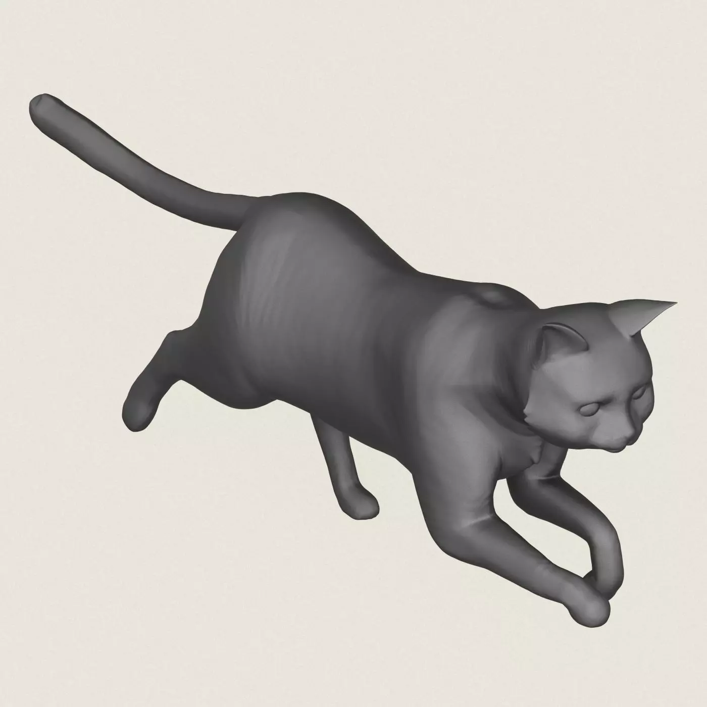 Cat Run Pose Print Ready 3D Model 3D print model_3