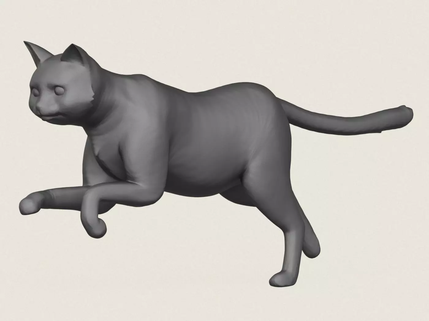 Cat Run Pose Print Ready 3D Model 3D print model_0