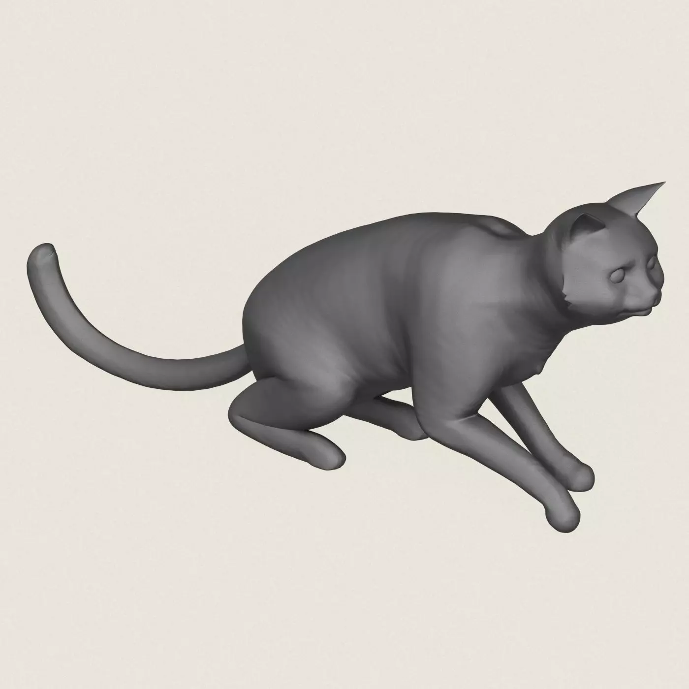 Cat Sitting Pose Print Ready 3D Model 3D print model_3