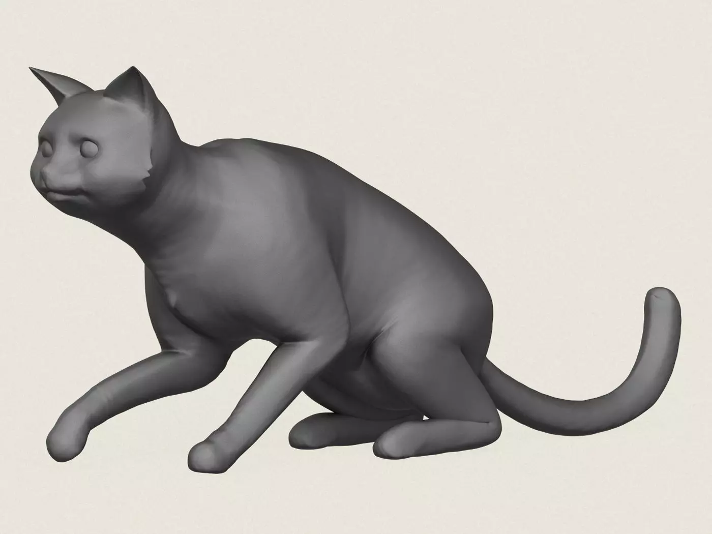 Cat Sitting Pose Print Ready 3D Model 3D print model_0