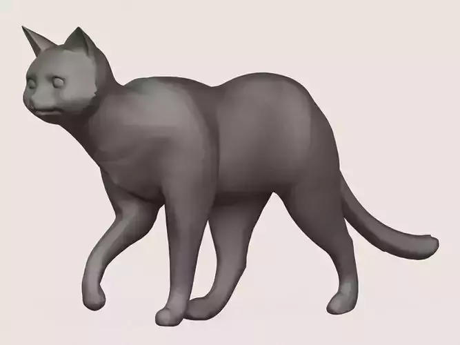 Cat Walk Pose Print Ready 3D Model