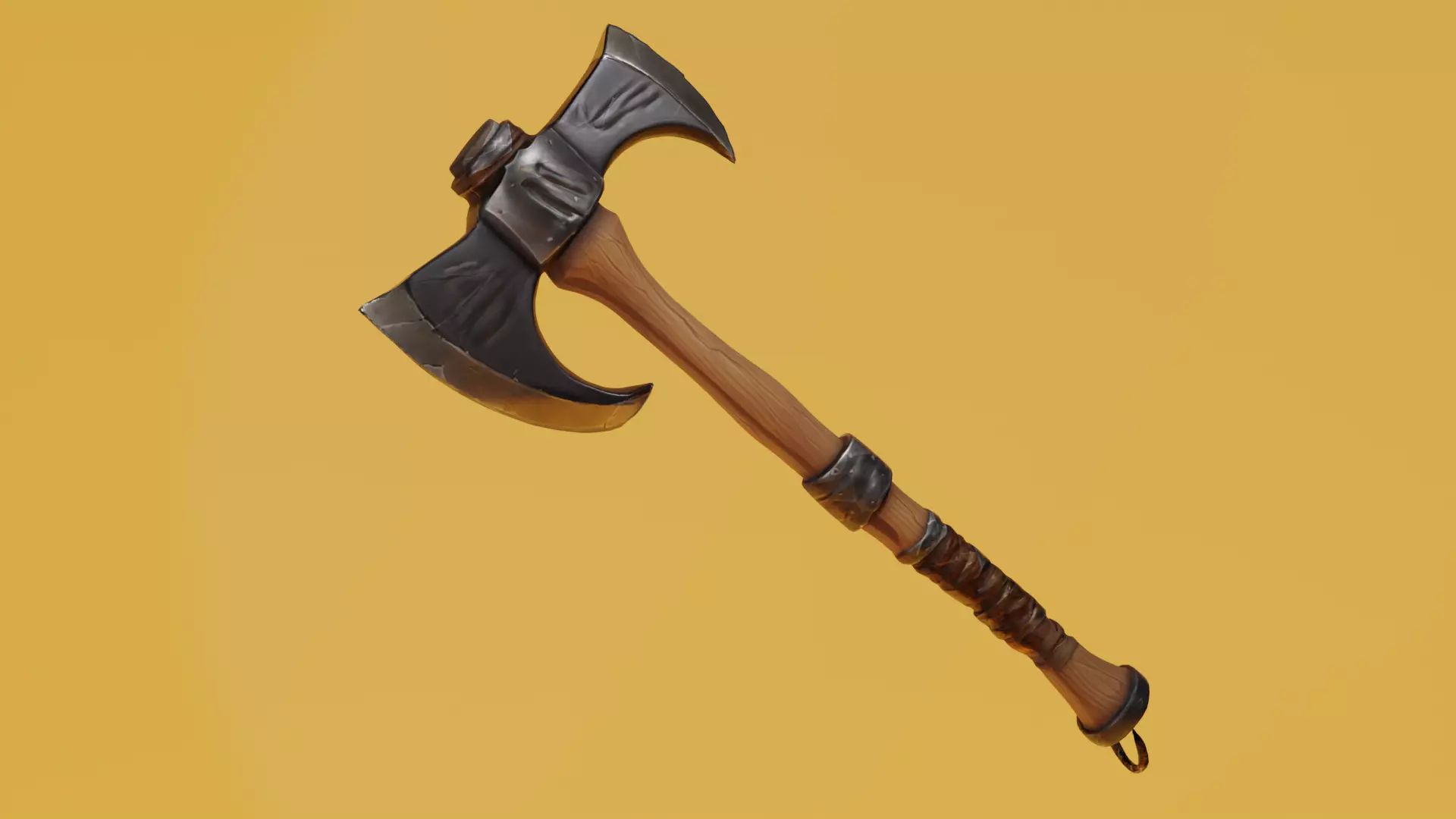 Vicking Axe Low-poly 3D model_0
