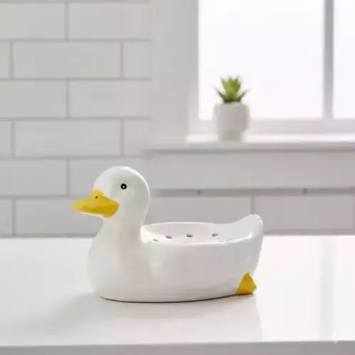 Duck-shaped soap holder