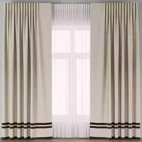 Curtain with gray stripes 64