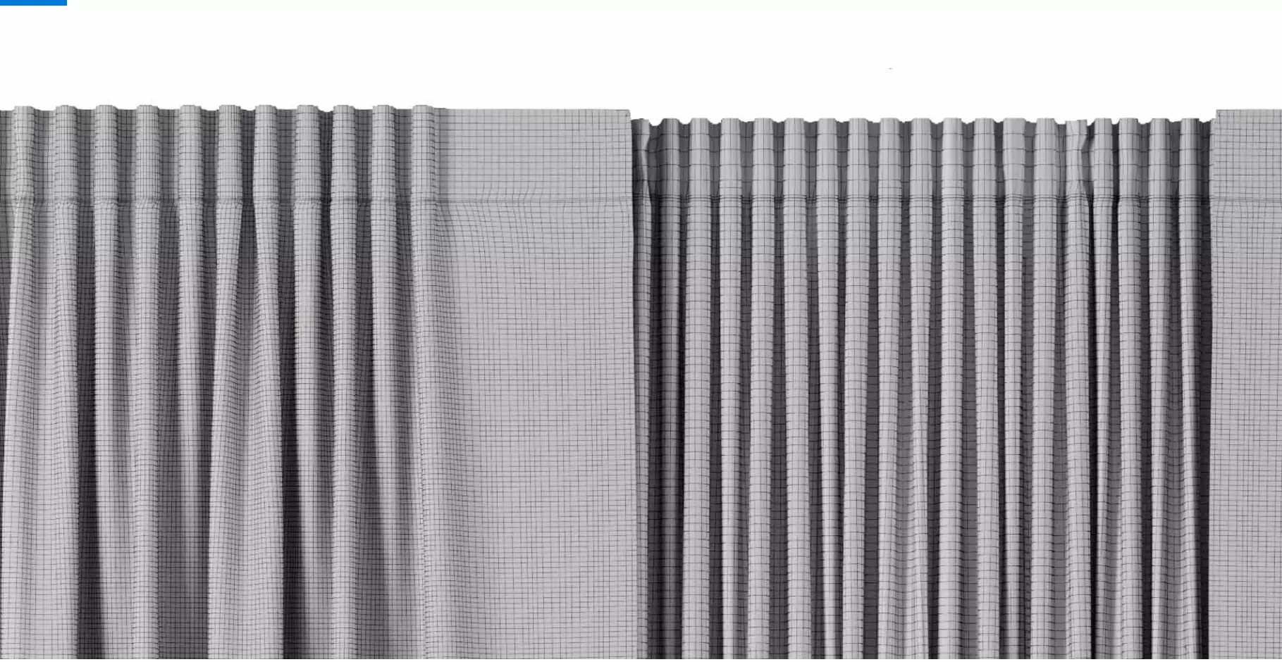 Curtain with gray stripes 64 Low-poly 3D model_10