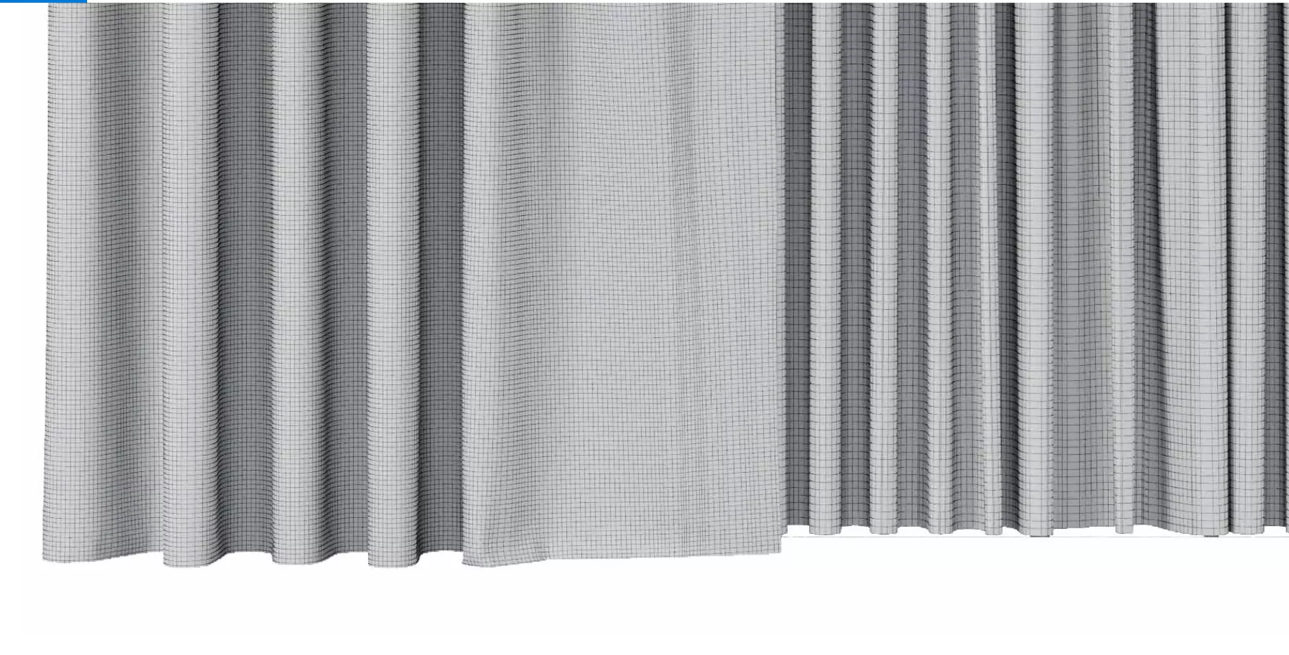 Curtain with gray stripes 64 Low-poly 3D model_11