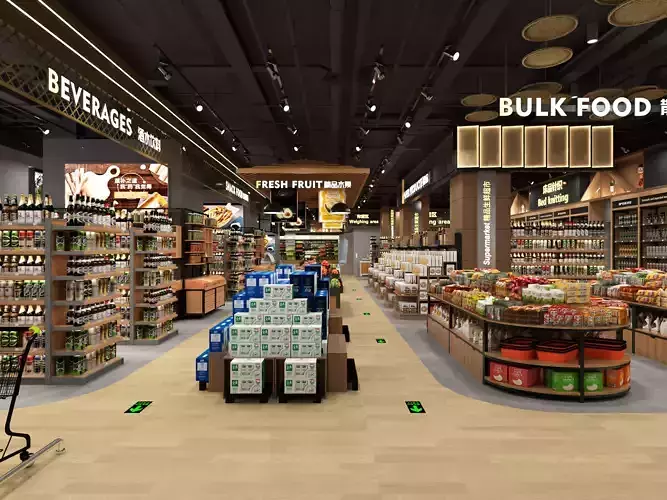 supermarket Low-poly 3D model