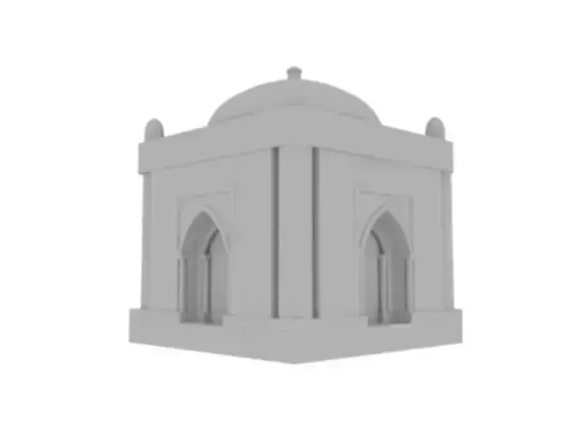 Majestic Islamic Mausoleum Detailed Architectural 3D Model