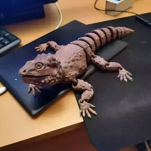 Bearded Dragon Articulated Toy Print In Place Body Snap Fit Head