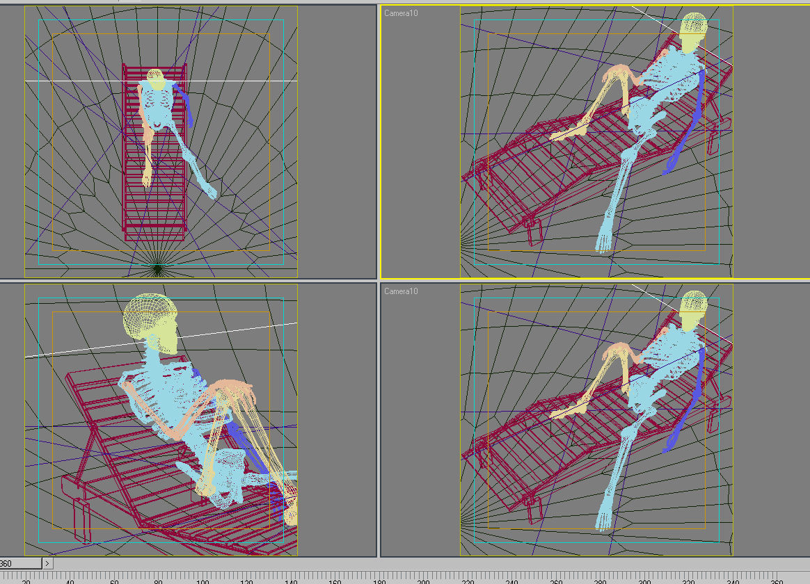 Skeleton on sunbed 3D model_7