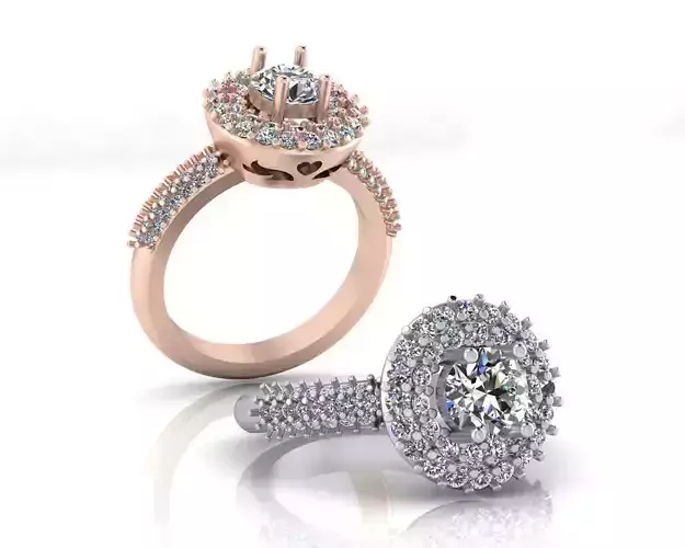 round halo pave setting high jewelry ring