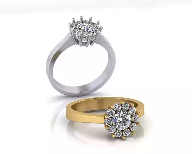 round halo engagement jewelry ring