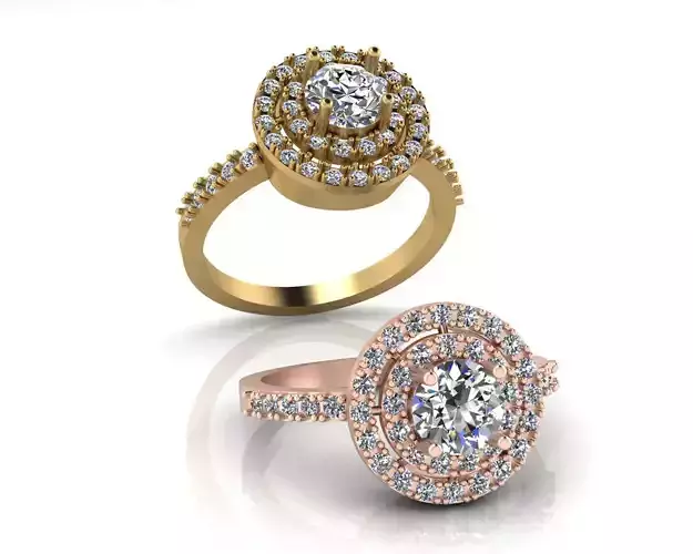 round halo engagement jewelry ring