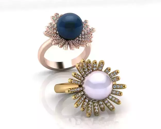 pearl pave setting high jewelry ring