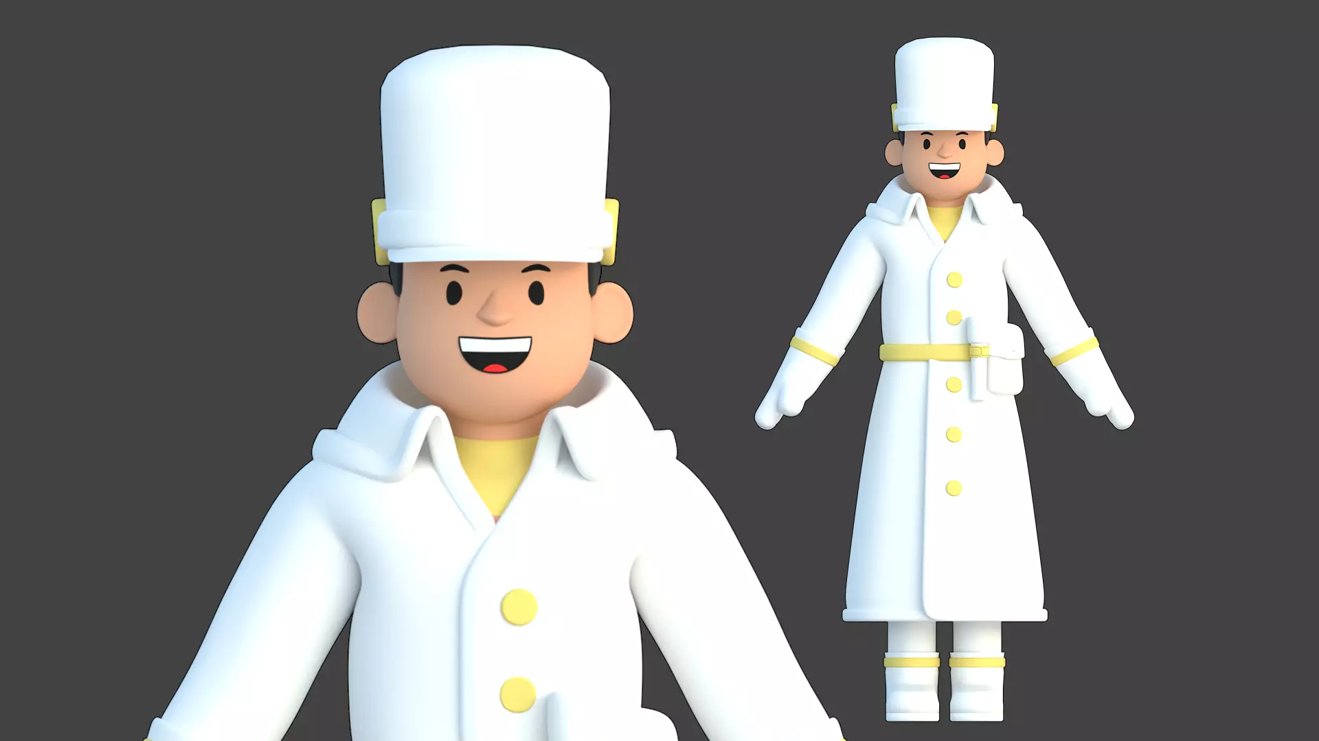 Minimal Cartoon Man Character Low-poly 3D model