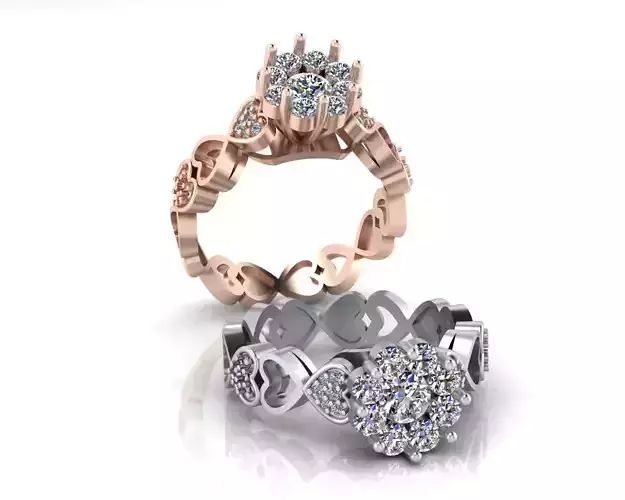 flower setting engagement jewelry ring