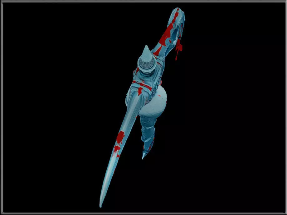 Grim Reaper Bloody Death Sickle Low-poly 3D model_3