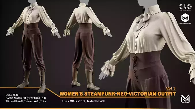 Women Steampunk-Neo-Victorian Outfit-VOL3