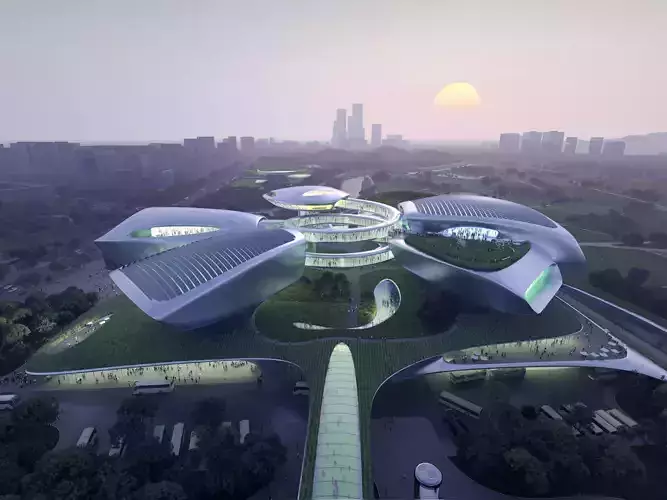 Futuristic Organic Museum Complex