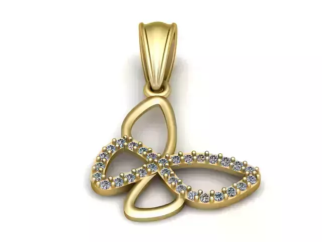 Infinity Leaf Diamond Pendant 3D Printable Model
