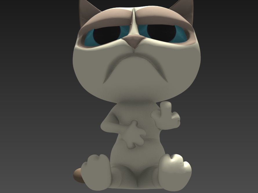 3D Printable - Cartoon Grumpy Cat 3D print model_4
