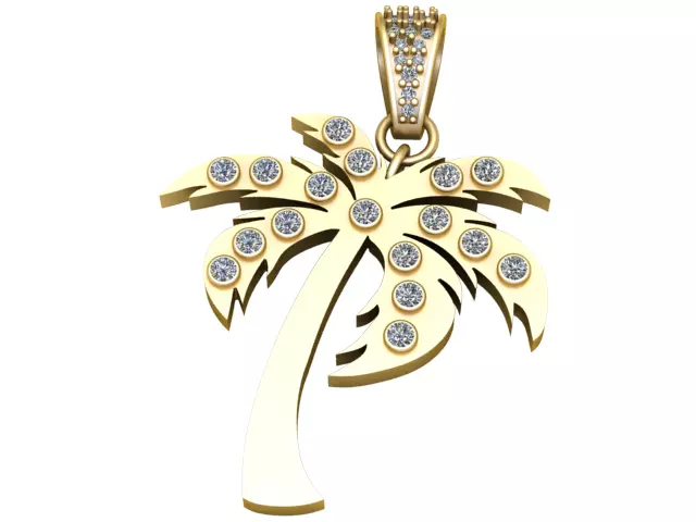 Palm Paradise Pendant 3D Printable Jewelry Model 3D print model