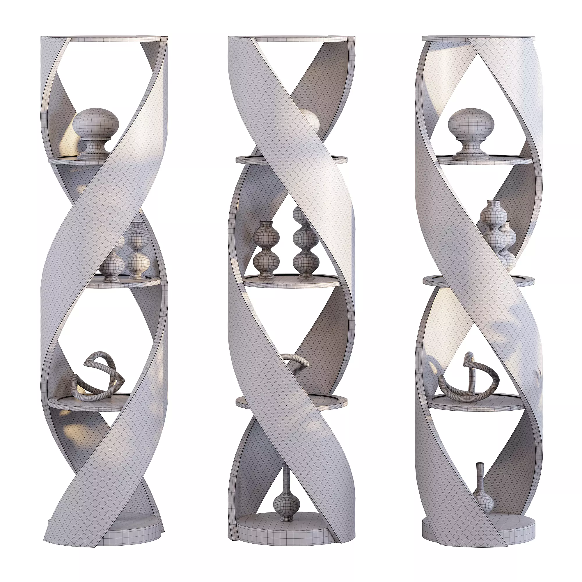 DNA Whole Twist Low-poly 3D model_7