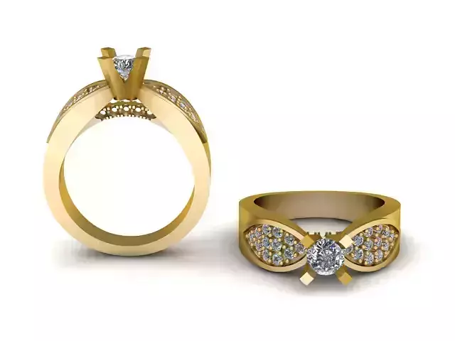 Royal Bow Diamond Ring 3D Printable Model