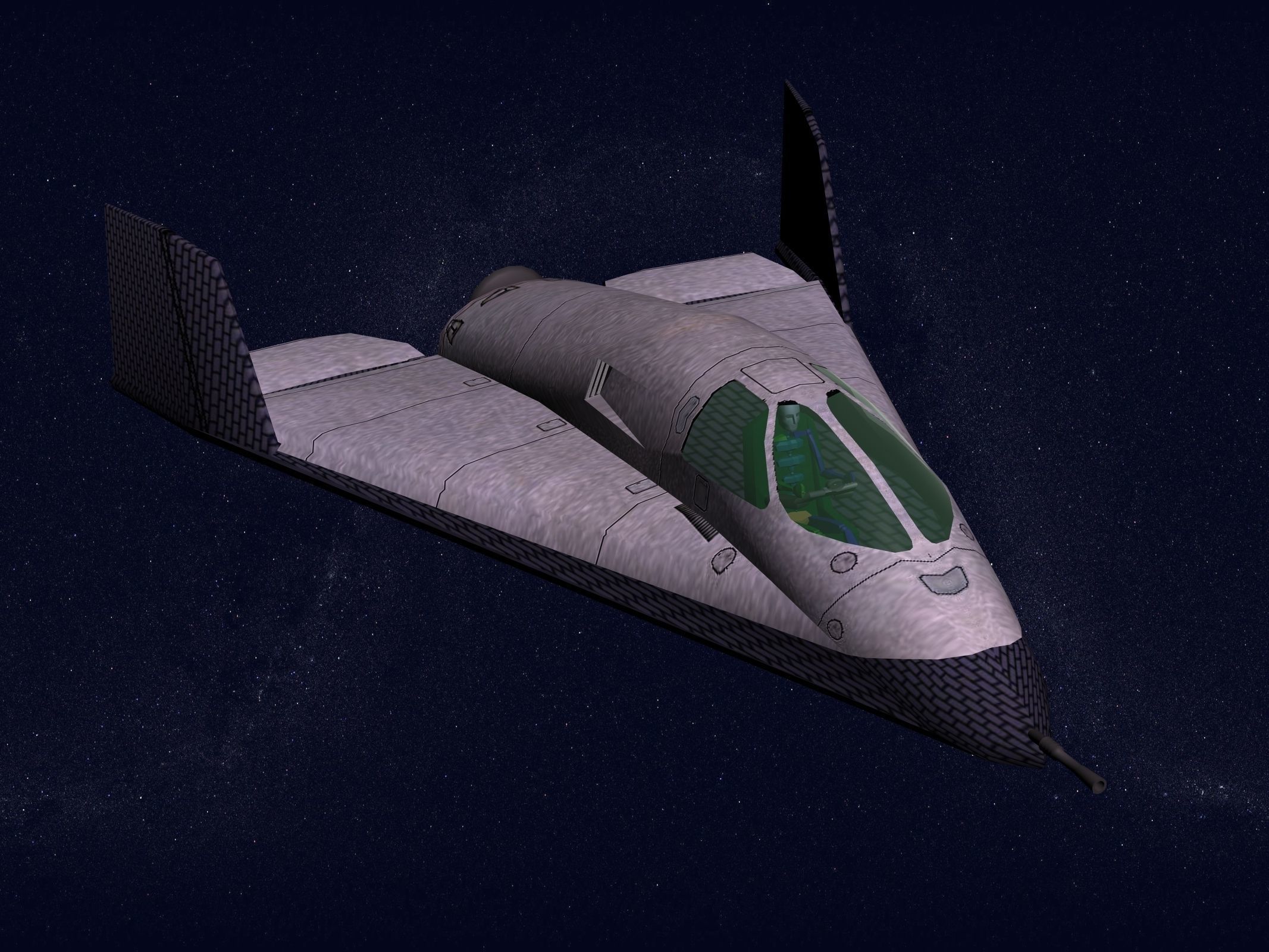 Vega Interceptor Interplanetary aircraft Low-poly 3D model_4
