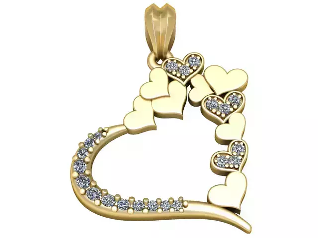 Clustered Heart Harmony Pendant 3D Printable Jewelry Model