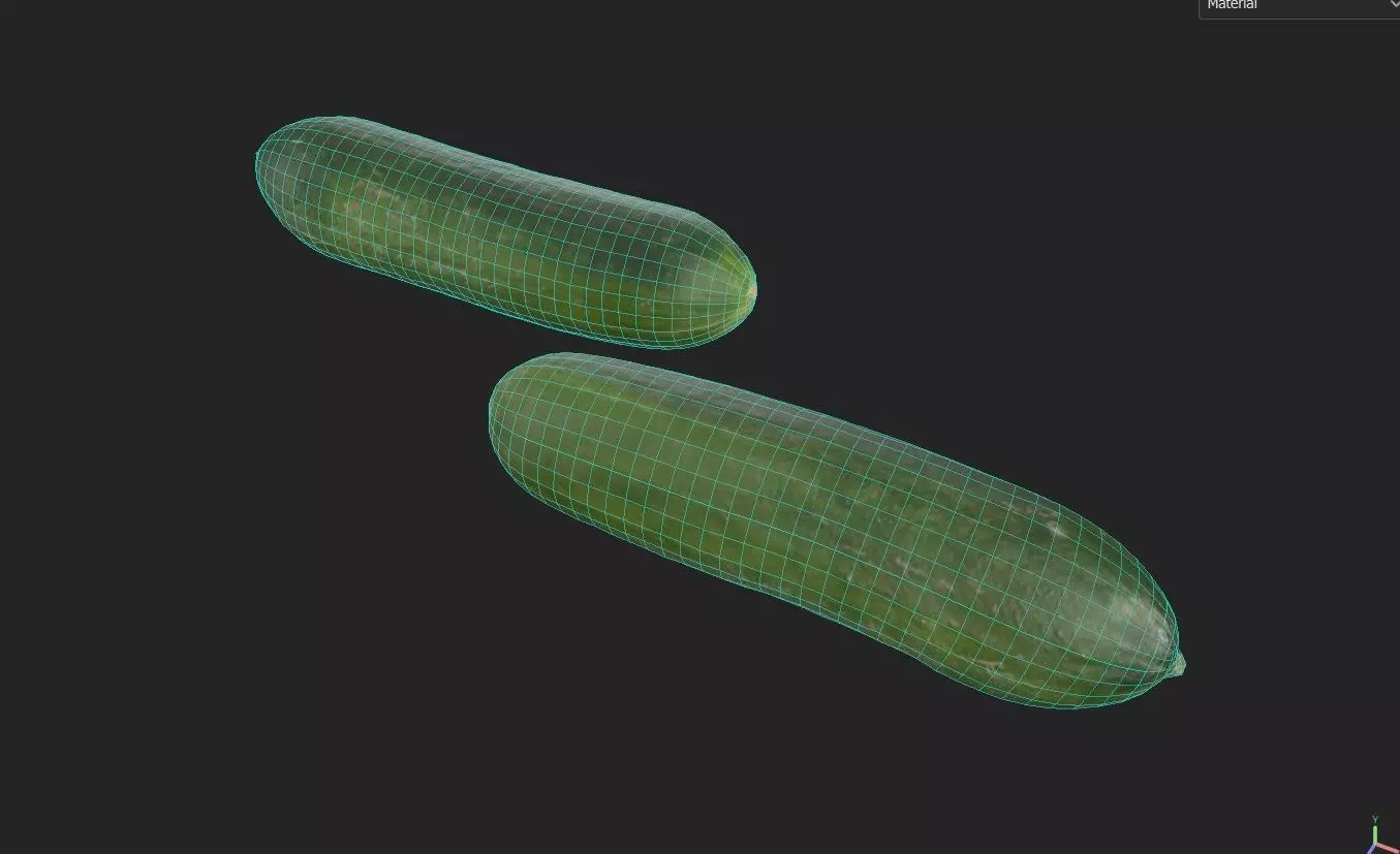 Cucumber M04 Low-poly 3D model_6