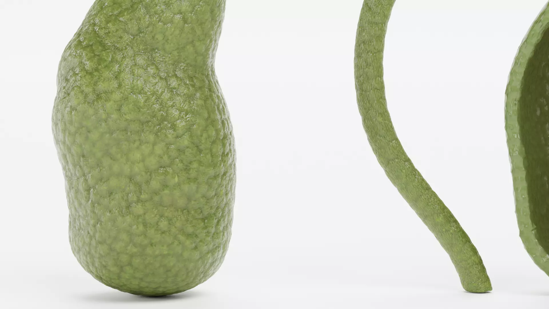 Gallbladder Set - Full Human Organ with Section and Gallstones  3D model_8