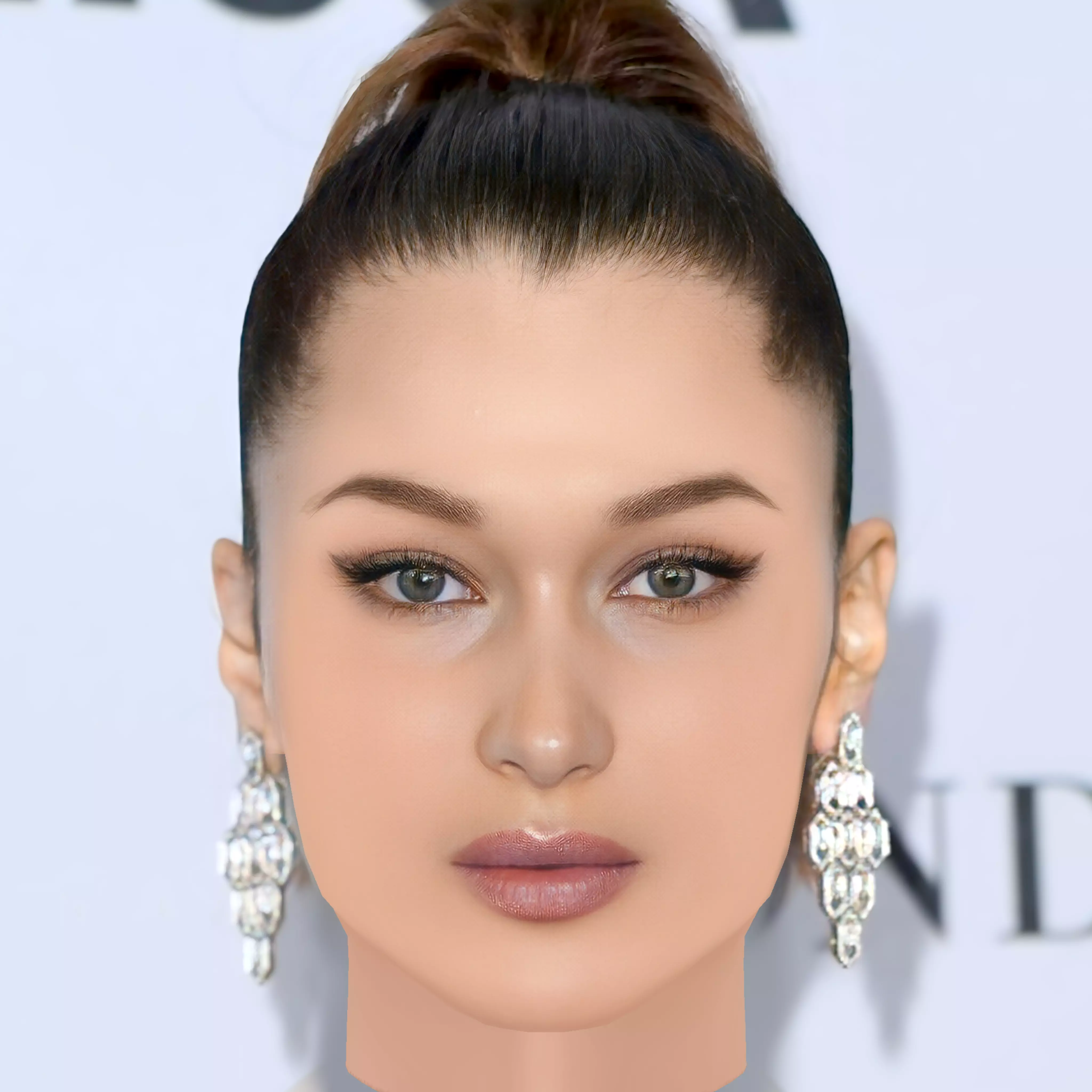 Bella Hadid Head - No Hair - Low poly head for game Low-poly 3D model