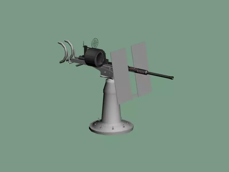 Oerlikon 20mm anti-aircraft gun - WWII 3D model_0