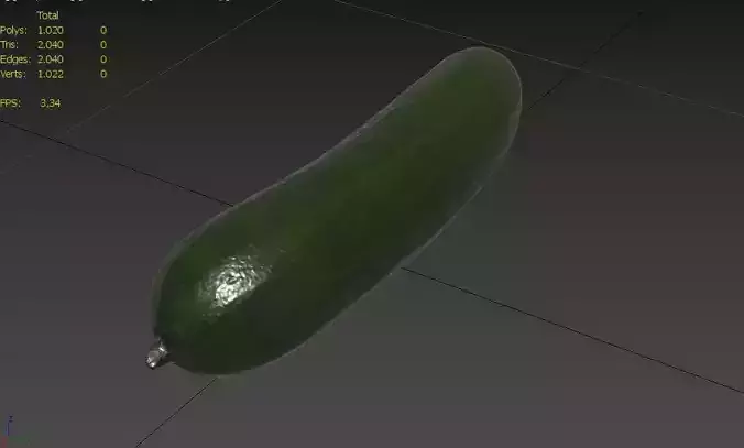 Cucumber M10 Low-poly 3D model 3