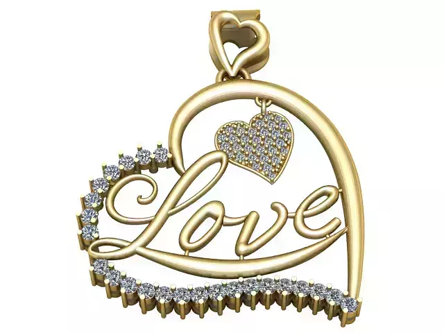 Eternal Love Heart Pendant 3D Printable Jewelry Model