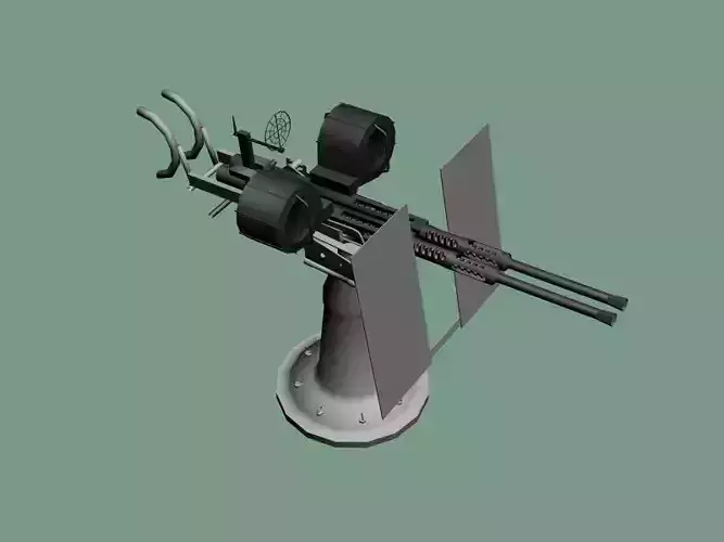 Oerlikon 20mm twin anti-aircraft gun - WWII  3D model