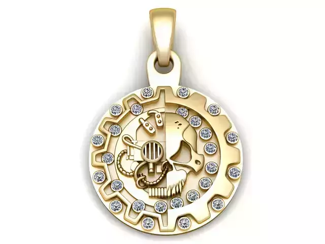 Golden Mechanic Pendant 3D Printable Model