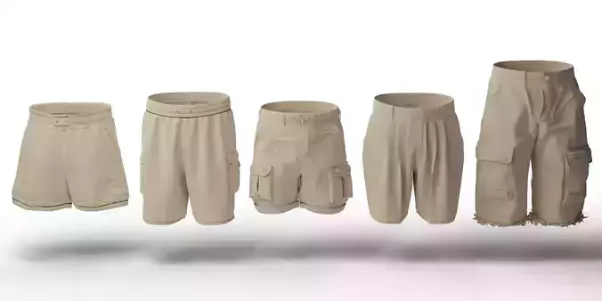 5 Base Short Pant COLLECTION Only Base Model 3D model